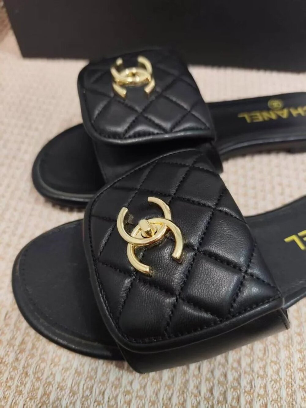 Chanel Black Leather Sandals - Picture 3 of 5